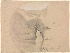 Sorrente, Bains de la Reine Jeanne door Henri Joseph Harpignies