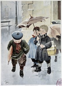 Een onafhankelijke - aquarel door Geoffroy in 