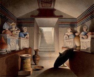 Uitzicht op een Etruskische Tombe