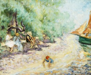 Baden aan de rand van een rivier