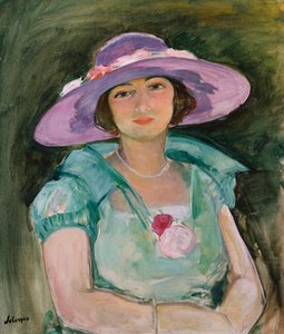 Portret van Marthe Lebasque in een Paarse Hoed