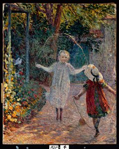 Meisjes spelen in de tuin, 1899