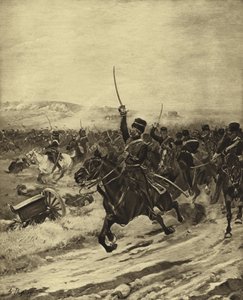 Charge van de Lichte Brigade, Slag bij Balaclava, 1854 (gravure) door Henri Louis Dupray