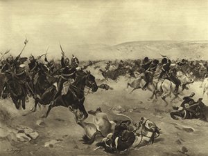 De Aanval van de Zware Brigade, Slag bij Balaclava, 1854 door Henri Louis Dupray