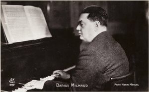 Portret van Darius Milhaud (z/w foto)