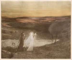 Dante ontmoet Beatrice, 1898 door Henri Martin
