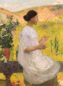 De blauwe jurk, 1917 door Henri Martin