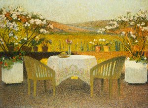 Het terras bij Marquayrol, 1920 door Henri Martin