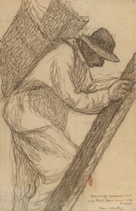 Arbeider op een ladder door Henri Martin
