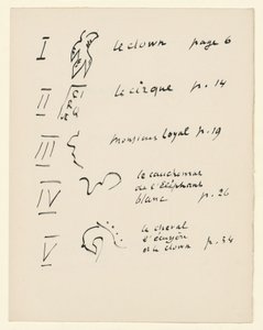 Beeldentabel 1. Uit “Jazz”. P. 149 door Henri Matisse