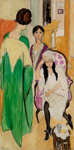 Drie zussen met een Afrikaans beeld door Henri Matisse