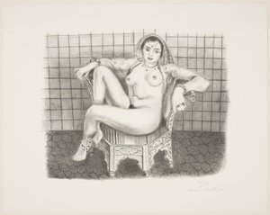 Jonge hindoe, naakt zittend in een stoel door Henri Matisse