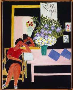liseuse sur fond noir 1939 (olieverf op doek) door Henri Matisse