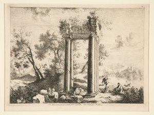 Landschap met Tobias en de Engel door Henri Mauperche