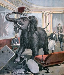 Een olifant in het Pre-Catalan Café, Toulouse, Frankrijk, 1891 door Henri Meyer