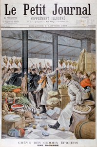 Een gevecht tijdens de kruideniersstaking, Parijs, 1899 door Henri Meyer