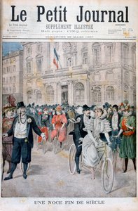 Een bruiloft op een fiets, Frankrijk, 1897