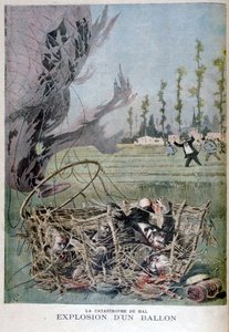 Ballonexplosie in Hal, België, 1895 door Henri Meyer