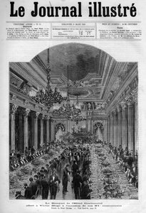 Banket aangeboden aan Victor Hugo in het Hotel Continental voor zijn 81e verjaardag in 1883 - Omslagpagina van 