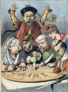 China - de taart van koningen en... van keizers Karikatuur, 1898