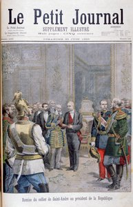 Overhandiging van de collier de Saint André aan de President van de Republiek door Henri Meyer