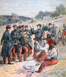 Postbezorging voor de grote militaire manoeuvres, 1893 door Henri Meyer