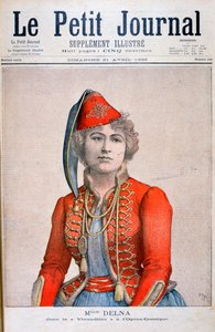 Mlle Delna, die een vivandière portretteert in de komische opera La Vivandière