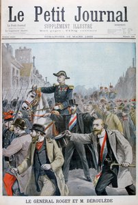 Paul Déroulède grijpt het hoofdstel van Generaal Roget, Parijs, 1899