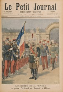 Prins Ferdinand (1861-1948) van Bulgarije in het Elysee Paleis, illustratie uit Le Petit Journal, 10 mei 1896 door Henri Meyer