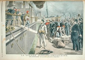 De eerste gevangenen in Key West tijdens de Spaans-Amerikaanse Oorlog, uit Le Petit Journal, 8 mei 1898 door Henri Meyer