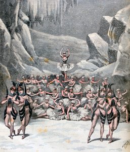 Het sneeuwballet, uit la Voyage dans la Lune door Jacques Offenbach, 1892