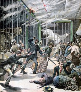 Het incident in de menagerie, Montceau-les-Mines, Frankrijk door Henri Meyer