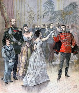 Tsaar Alexander III van Rusland en de Franse ambassadeur in Sint-Petersburg, 1893