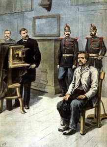 Het begin van antropometrische fotografie, ca. 1895 (illustratie) door Henri Meyer