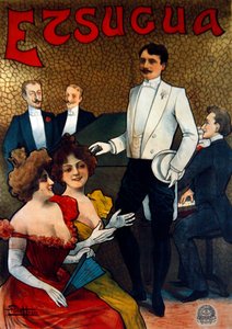 Poster die de Franse zanger, Etsugua, c.1890 adverteert