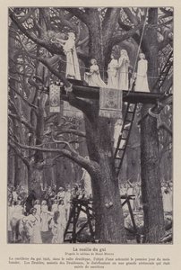 Druïden snijden de maretak op de zesde dag van de maan (litho) door Henri Paul (after) Motte