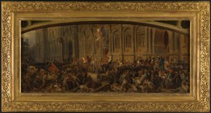 Lamartine die de rode vlag terugduwt bij het Hôtel de Ville, 25 februari door Henri Philippoteaux