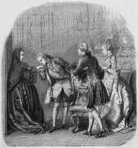 De Prinses van Lamballe, koning Lodewijk XV, Louis de Richelieu, gravin Jeanne du Barry door Henri Philippoteaux