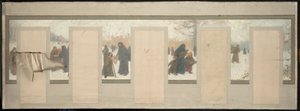 Schets voor het stadhuis van Bagnolet: Winterlandschap door Henri Rachou