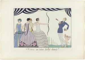 Visez au coeur, belles dames! (Le Bonheur du Jour ou Les Graces à la Mode) door Henri Reidel