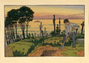 De doodgraver van de Saint-Jean begraafplaats in Tréboul door Henri Rivière