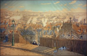 Parijs met uitzicht op Montmartre