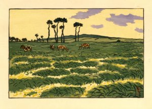 Koeien in het veld van de Garde-Guérin (Saint-Briac) door Henri Rivière