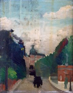 Schets, uitzicht op het Palais du Métropolitain door Henri Rousseau