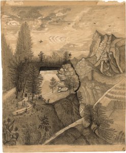Wandelaars die naar een Berghut klimmen door Henri Rousseau