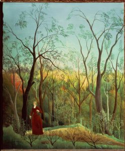 De wandeling in het bos door Henri Rousseau