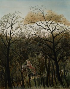 Ontmoeting in het bos door Henri Rousseau