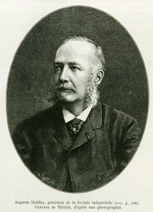 Auguste Dollfus, voorzitter van de industriële onderneming Dollfus Mieg. Gravure door Thiriat ter illustratie van het verhaal 