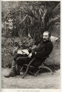 Portret van de auteur Dr. Charles Edouard Hocquard (1853-1911), medisch majoor van 1e klasse. Gravure door Thiriat, ter illustratie van het verhaal 