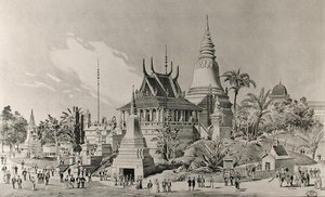 Het Cambodjaanse paleis op het Trocadero, de Wereldtentoonstelling van 1900 door Henri Toussaint